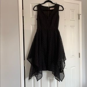 Black patterned hanker-chief dress